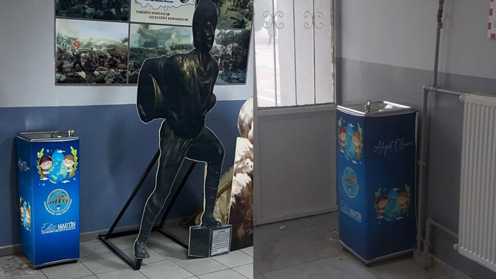 Okullara su arıtıcı hediye edildi.